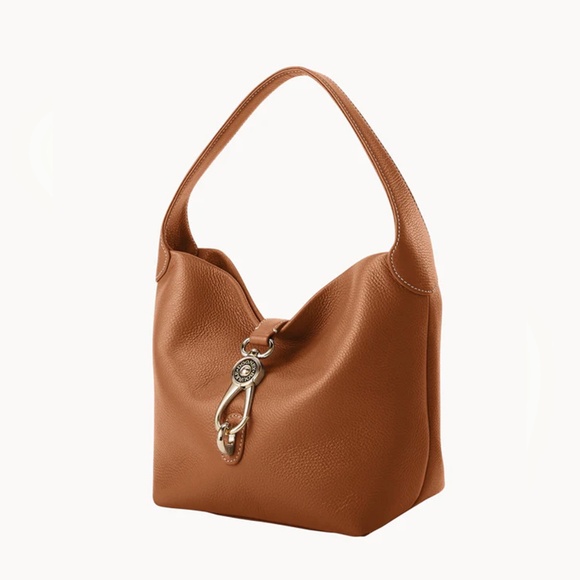 DOONEY & BOURKE Lucca Leather Logo Lock Hobo in Caramel - Picture 2 of 16